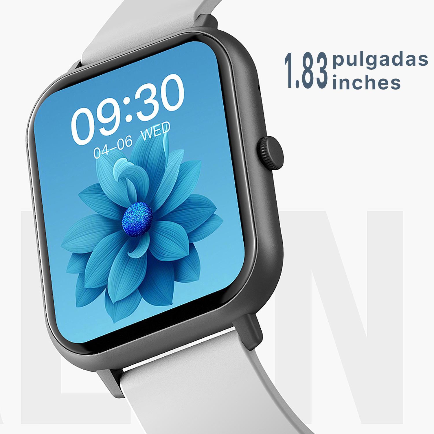 Smartwatch ZL54C con pantalla de 1,8 HR, monitor de tensión y de O2. Sumergible, varios modos deportivos, notificaciones de apps.