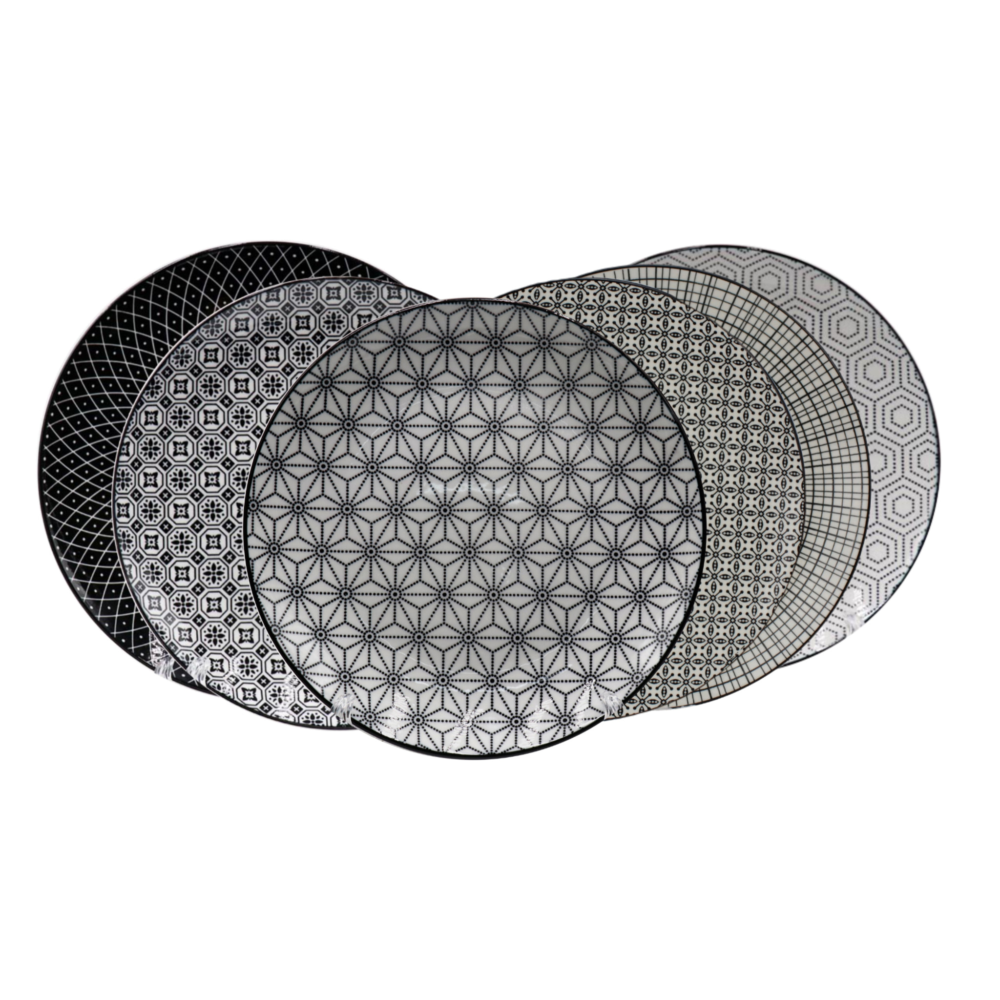 Lot de 6 grandes assiettes, KOMAE