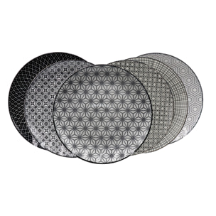 Lot de 6 grandes assiettes, KOMAE