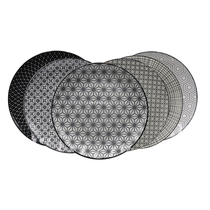 Lot de 6 grandes assiettes, KOMAE