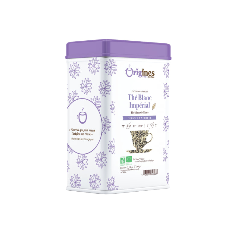 Impérial - Thé Blanc Bio de Chine - Boîte Métal 50g