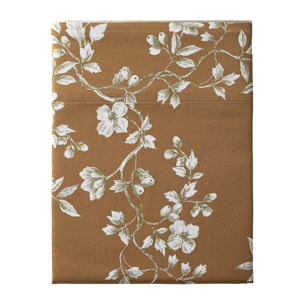 Drap plat imprimé en satin de coton bio, VIVIENNE