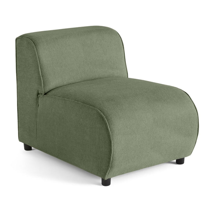 Suaro - Module d'assise sans accoudoirs en tissu texturé - Vert