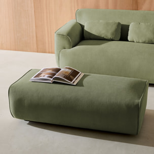 Pouf, repose-pieds pour canapé d'angle 3 places Wallas velours côtelé WALLAS