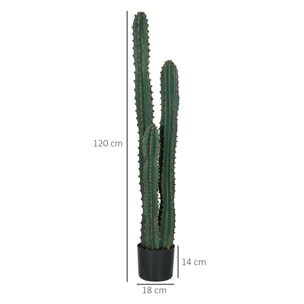 Cactus artificiel grand réalisme plante artificielle grande taille dim. Ø 18 x 120H cm vert