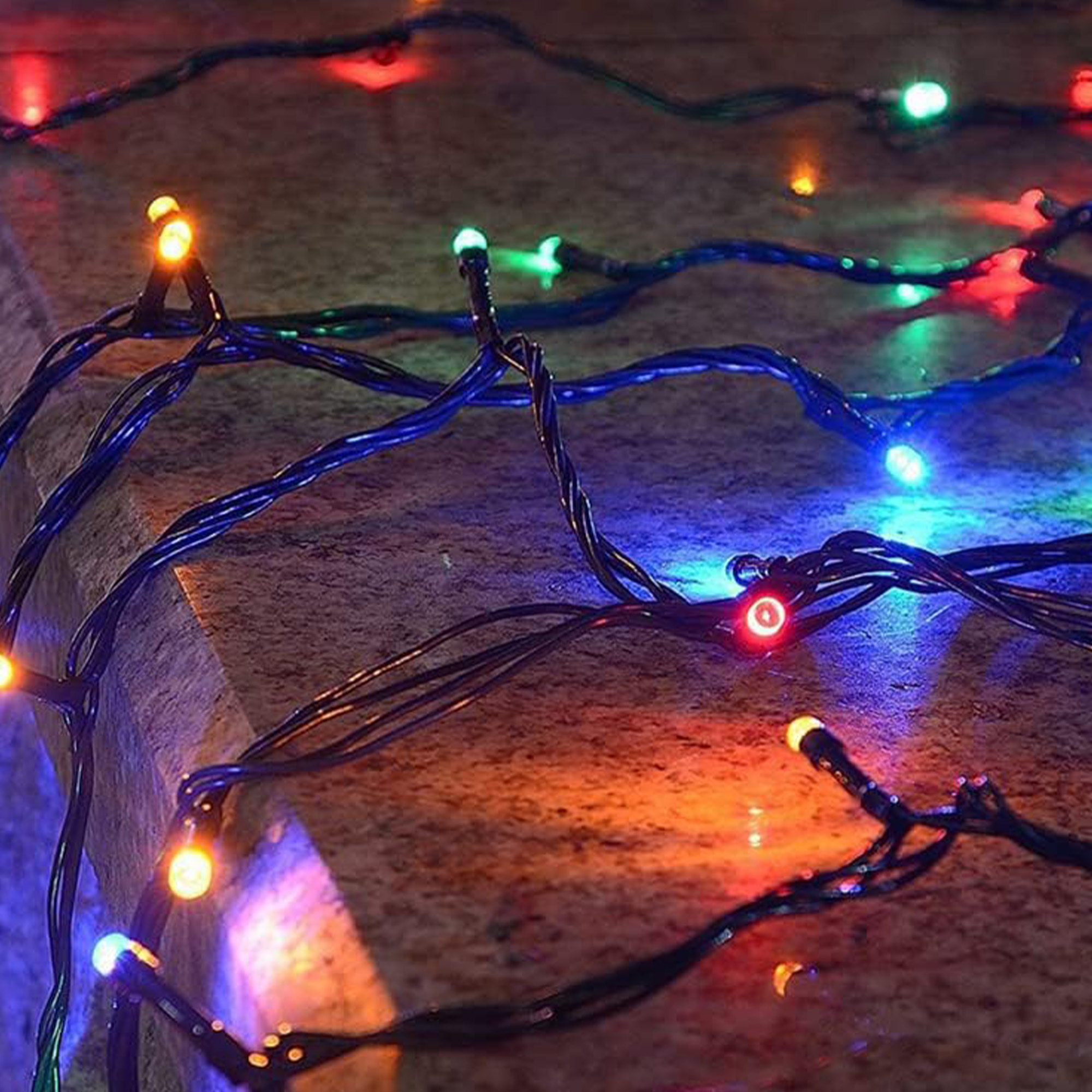 guirnalda con 320 luces led multicolor para exteriores - cable 3m