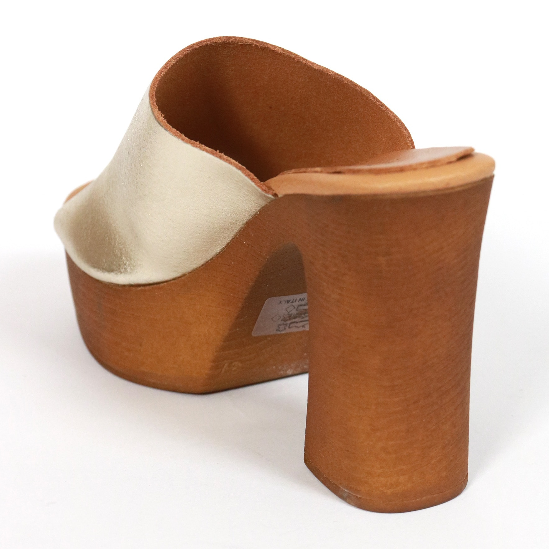 MULE TACCO WOOD CHOCOLA' PLATINO