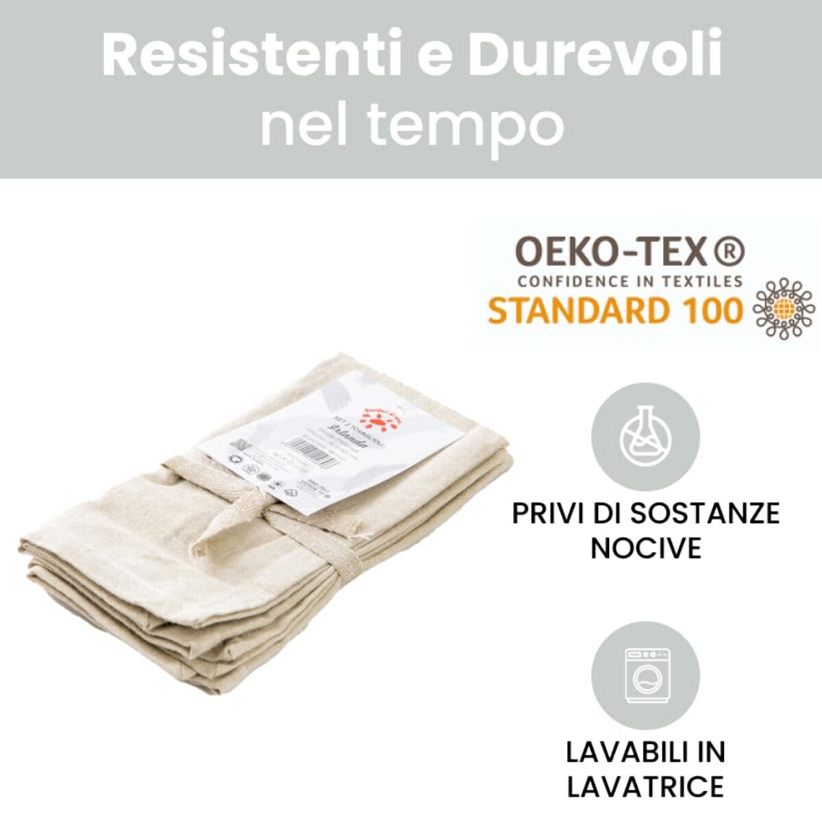 Intrecci – Set 6 tovaglioli in puro cotone 40x40 cm