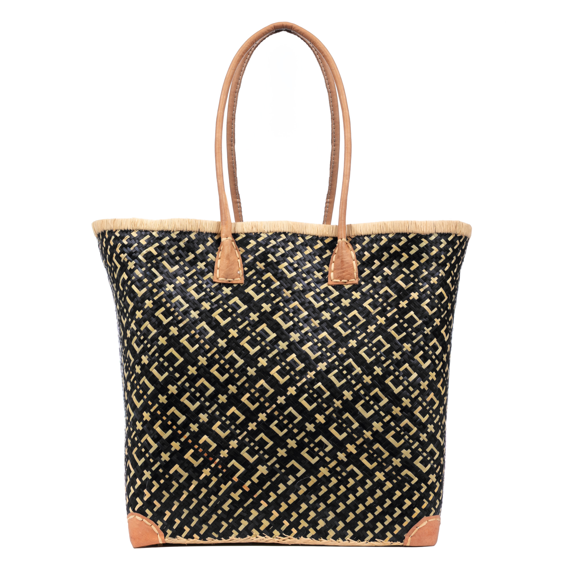 Arda bolso de hombro mujer. Fabricado en paja con asas de cuero.