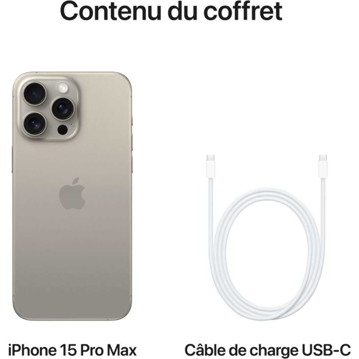 Smartphone APPLE iPhone 15 Pro Max Titane Naturel 512Go