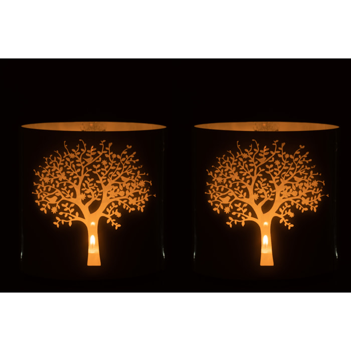 J-Line photophore Arbre - verre - blanc/bleu - extra large - 2 pcs