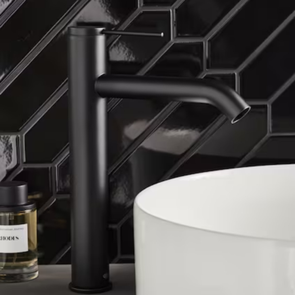 Mitigeur lavabo bec haut Grands Boulevards sans vidage Noir mat