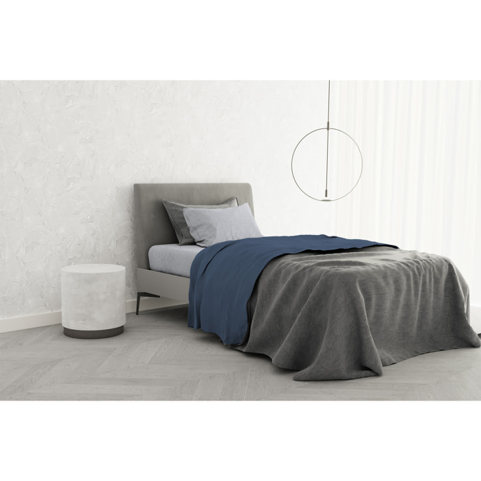 COMPLETO LETTO TRENDY CHIC MADE IN ITALY COTONE- AVIO SINGOLO