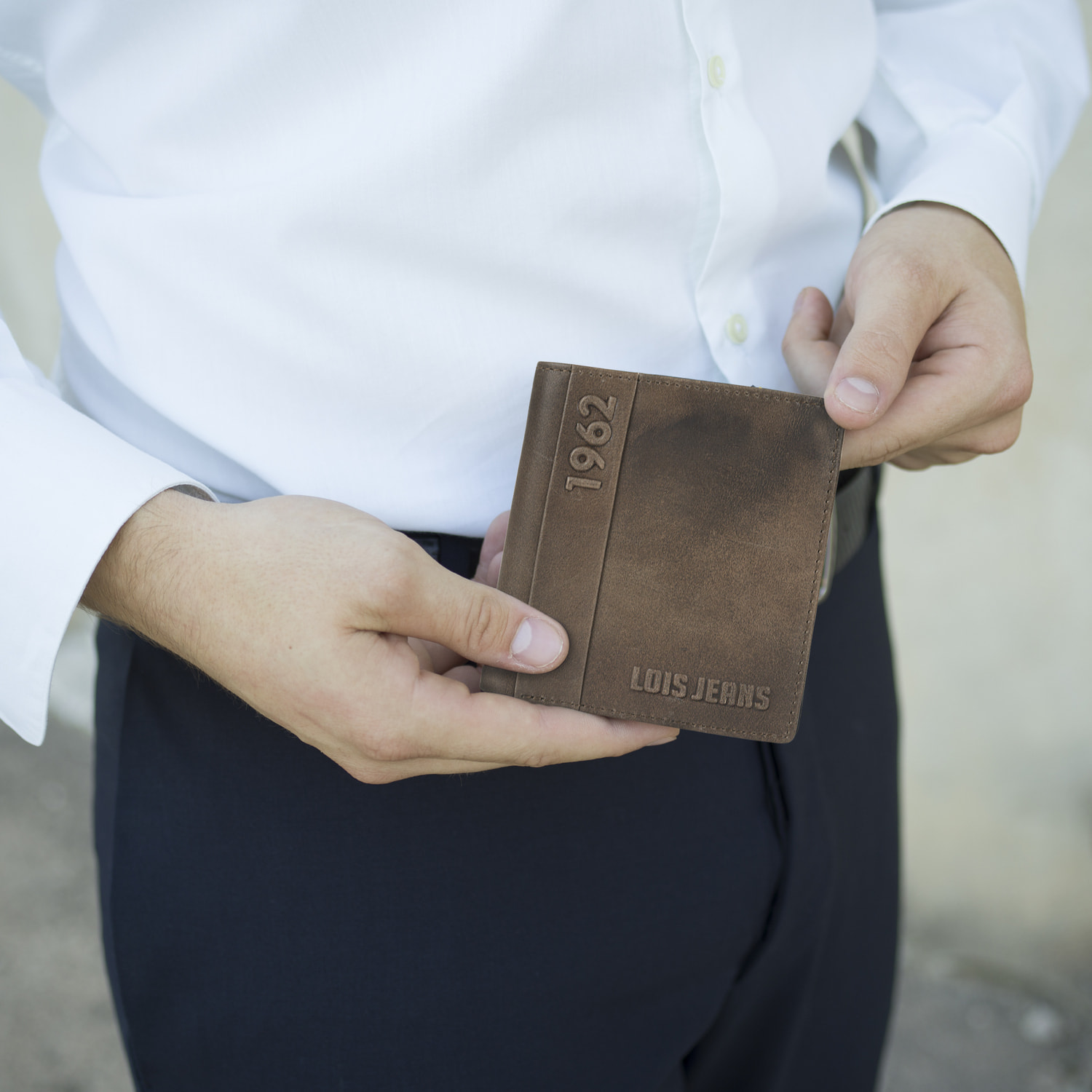 Cartera Hombre Piel Lois Elk Marron Oscuro