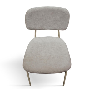 Set di 4 sedie BERLINO in tessuto grigio e gambe in metallo beige