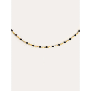 Collana Dots Black Enamel Argento Placcato Oro