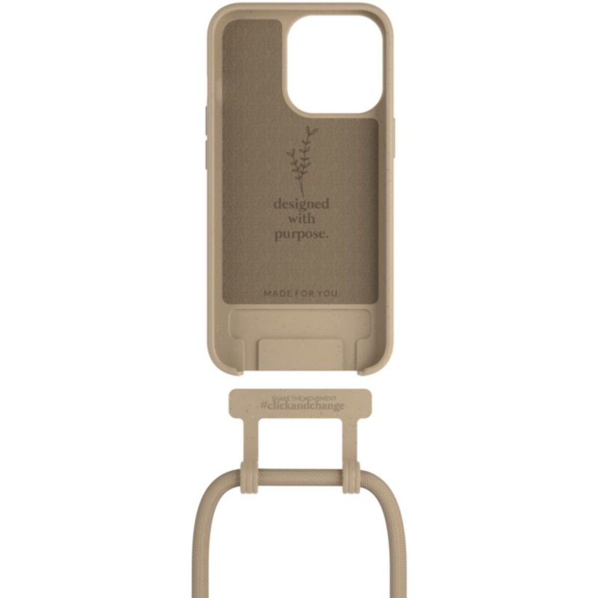 Etui avec cordon WOODCESSORIES iPhone 13 Pro Max Tour de cou gris