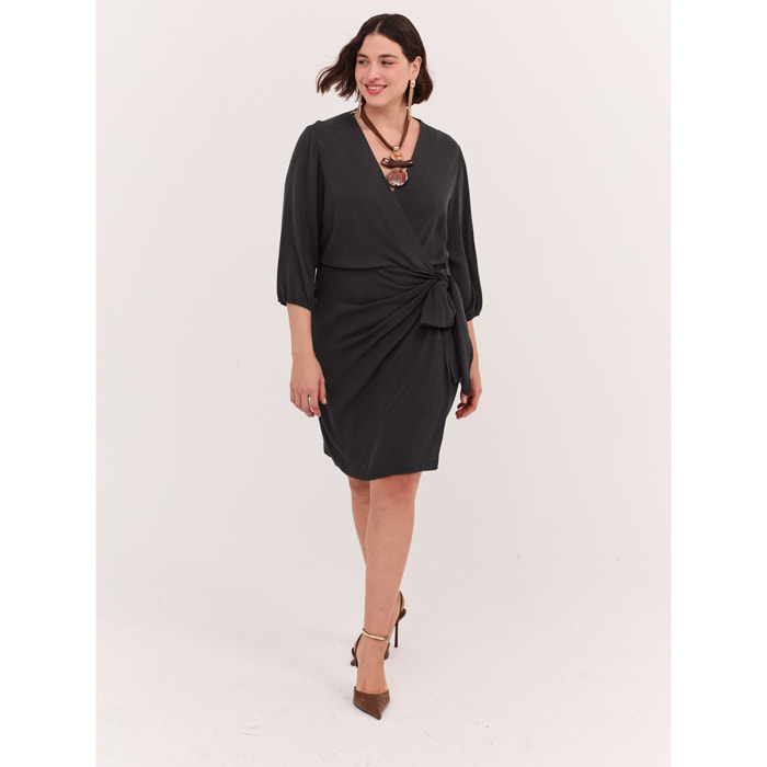 Fiorella Rubino - Vestito a portafoglio Joy in viscosa - Nero