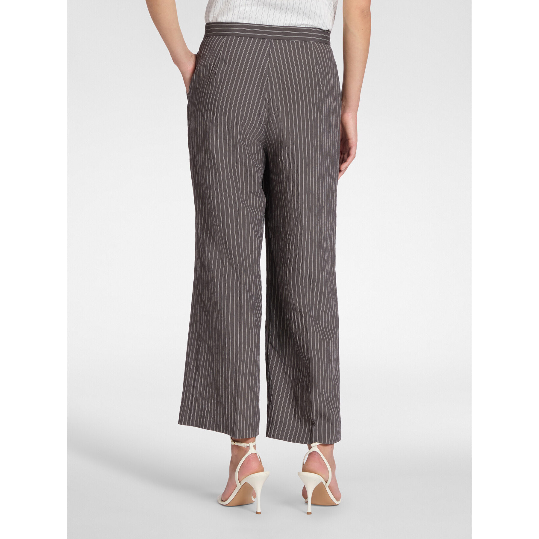 Elena Mirò - Pantalones chinos de rayas diplomáticas - Gris