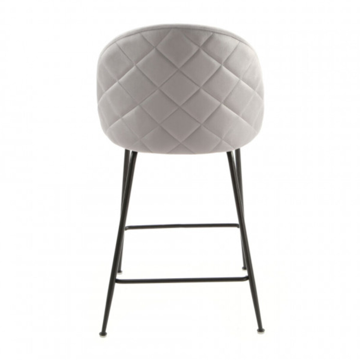 Lot de 2 chaises de bar en velours avec piètement en métal noir - CLEA