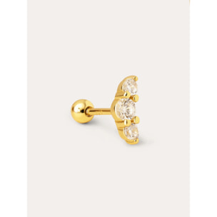 Orecchino Singolo Freesia Spark Argento Placcato Oro