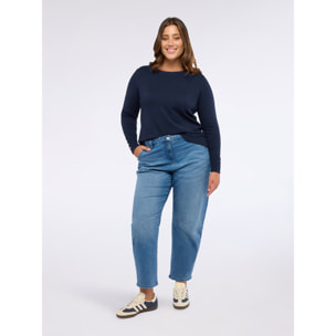 Fiorella Rubino - Jersey de cuello redondo con botones en los puños - Azul