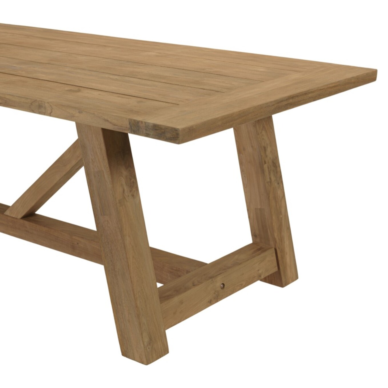 KALLY - Salon de jardin 1 table et 2 bancs en teck recyclé
