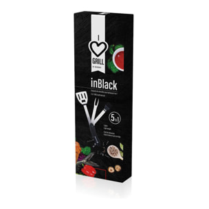 Set multiusos 5 en 1 para barbacoa en color negro bergner colección in black