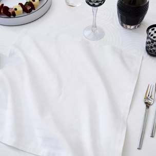 Serviette pur coton 220 g/m² motif jacquard blanc Le cercle blanc