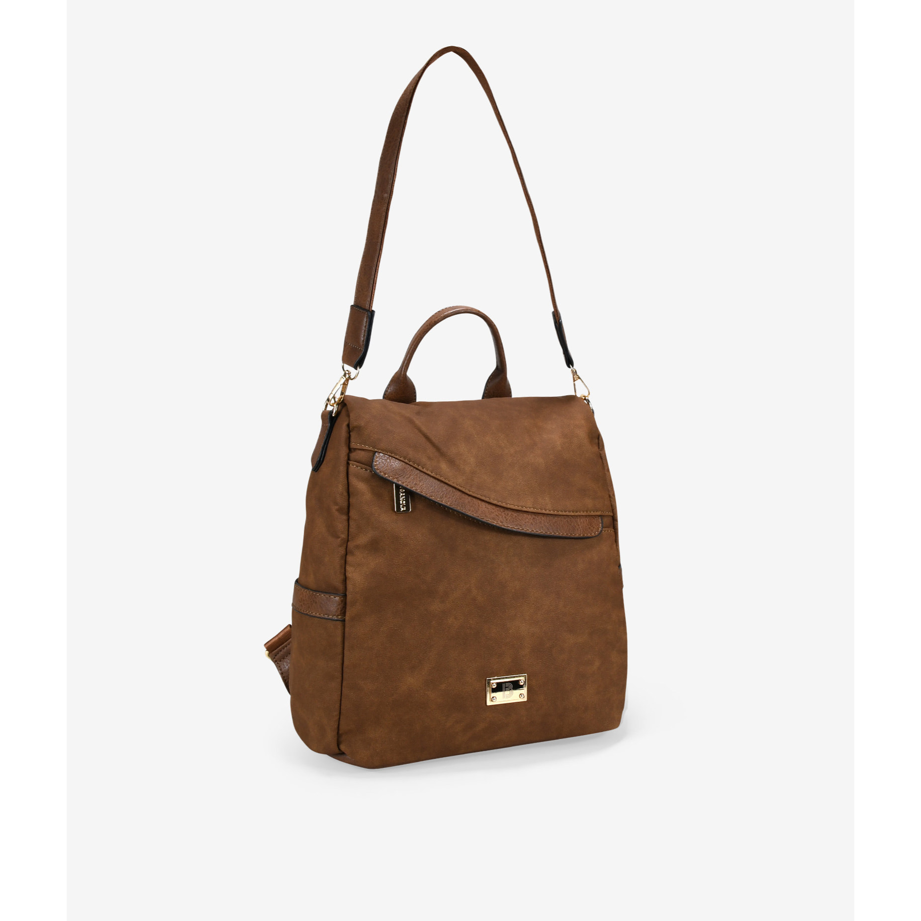 Mochila antirrobo marrón con cremallera