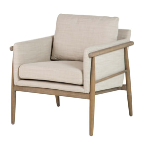 Butaca Madera Fresno Beige 77x74x72 Cm