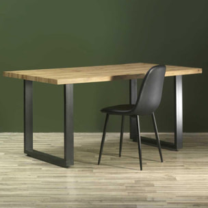 Tavolo Canberra Vacchetti in metallo con top legno nero cm160x90h75