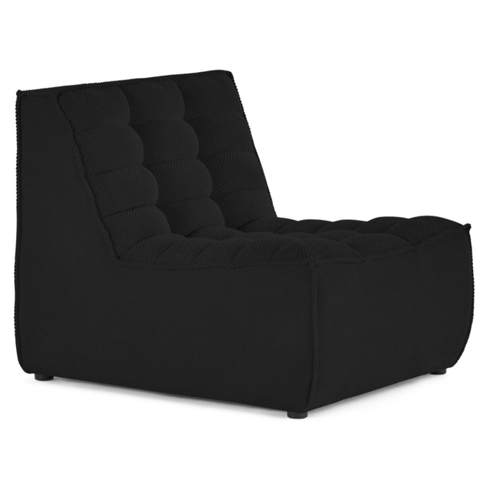 Ellie - fauteuil sans accoudoir en velours texturé - Noir