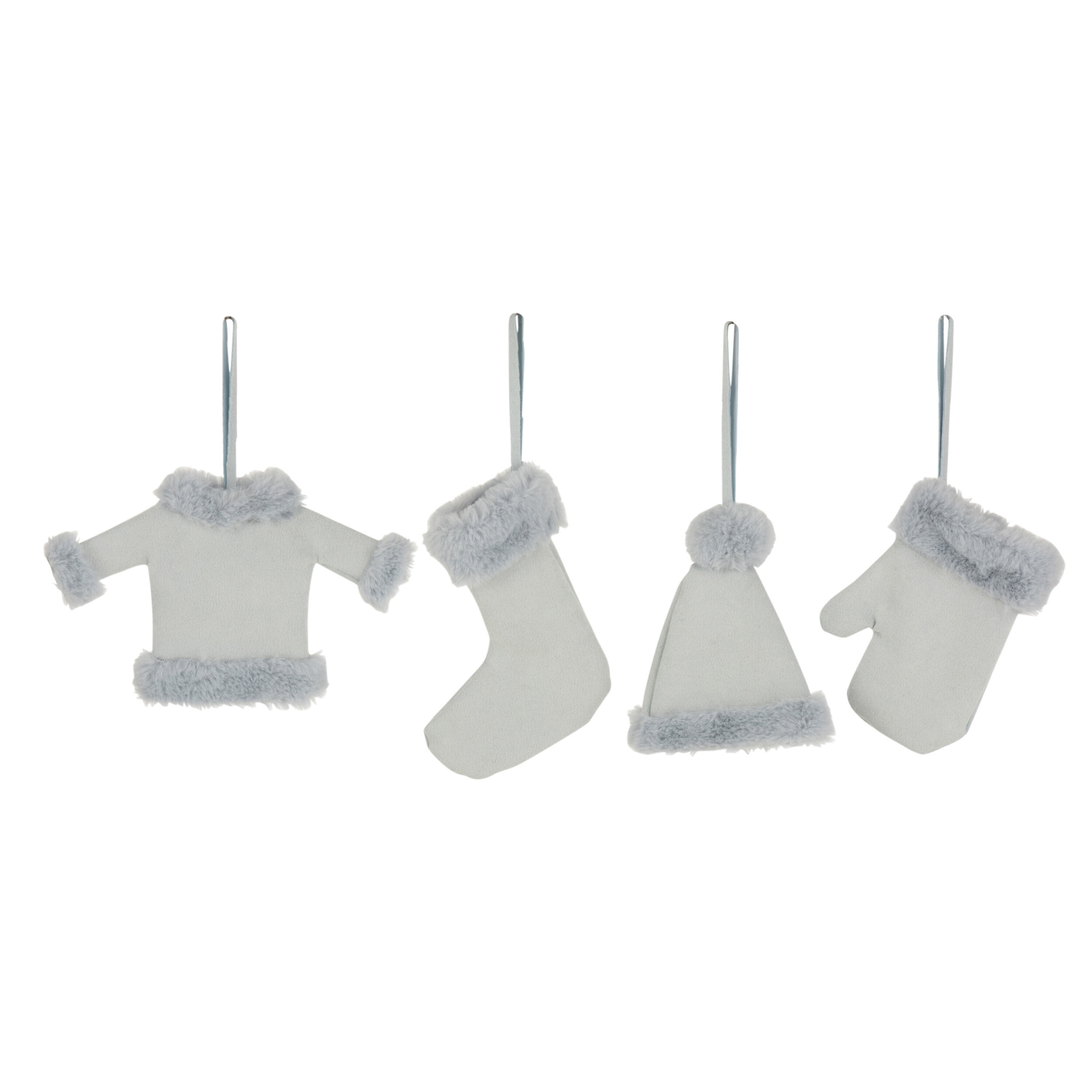 J-Line suspension Vêtements de Noël - textile - bleu clair - 4 pcs