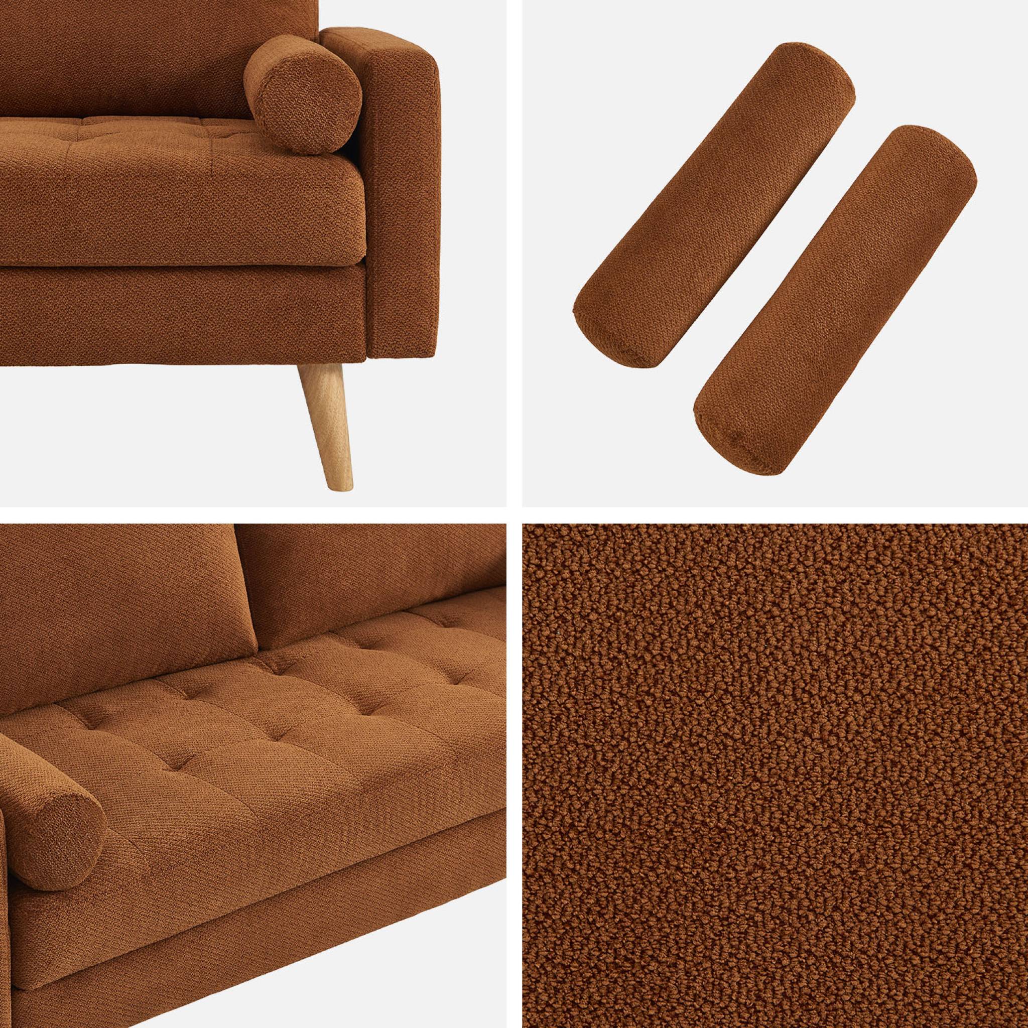Canapé tissu chenille capitonné 3 places IVAR