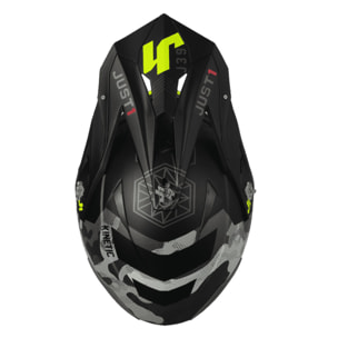 CASCO OFFROAD  J39 KINETIC CAMO FLUO YELLOW RED BLACK (MATT)JUST1