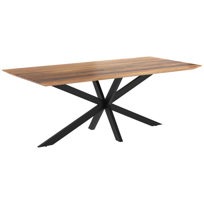 Table rectangulaire 8 personnes en bois de suar et métal 220 cm - Sudirman