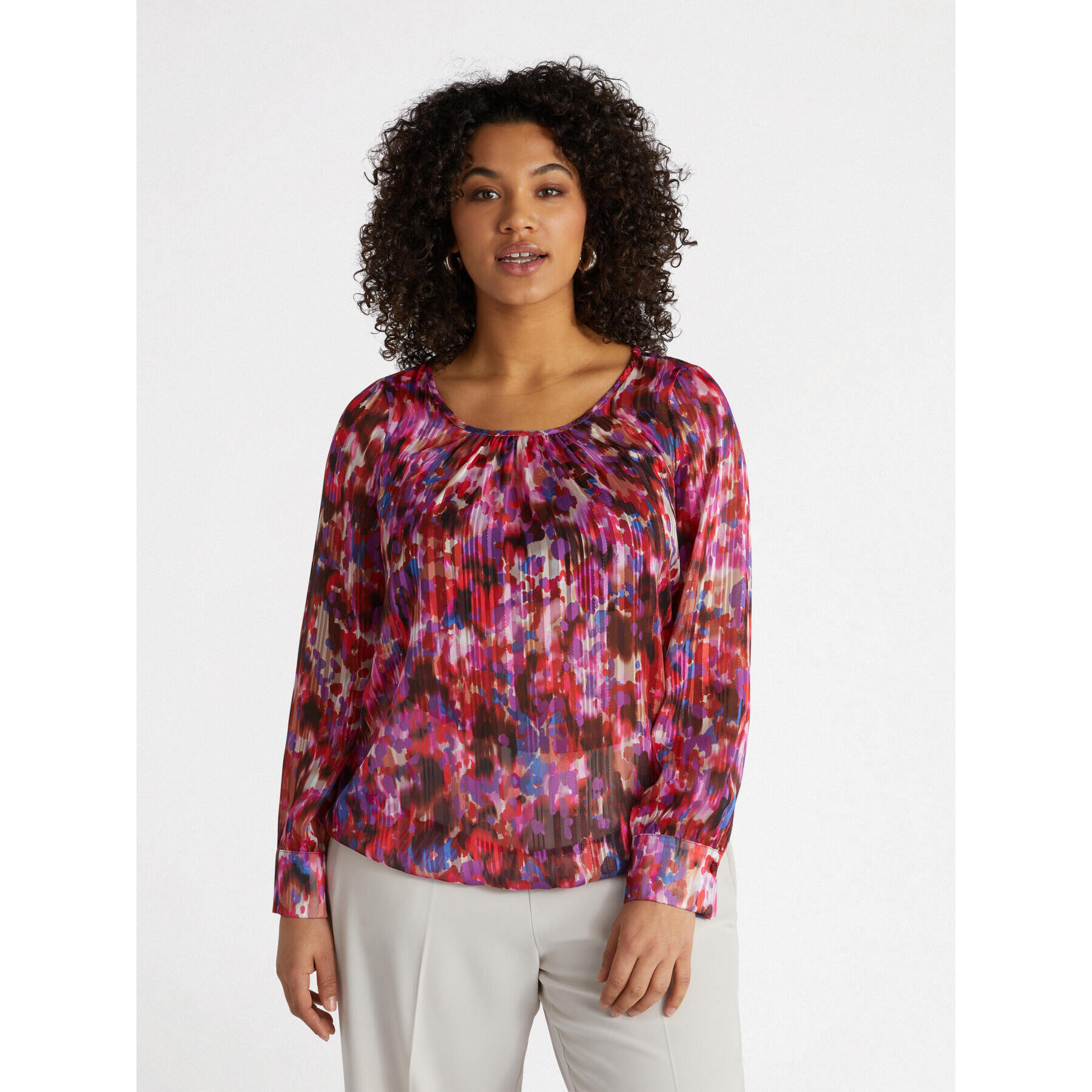 Fiorella Rubino - Blusa con estampado multicolor - Burgundy