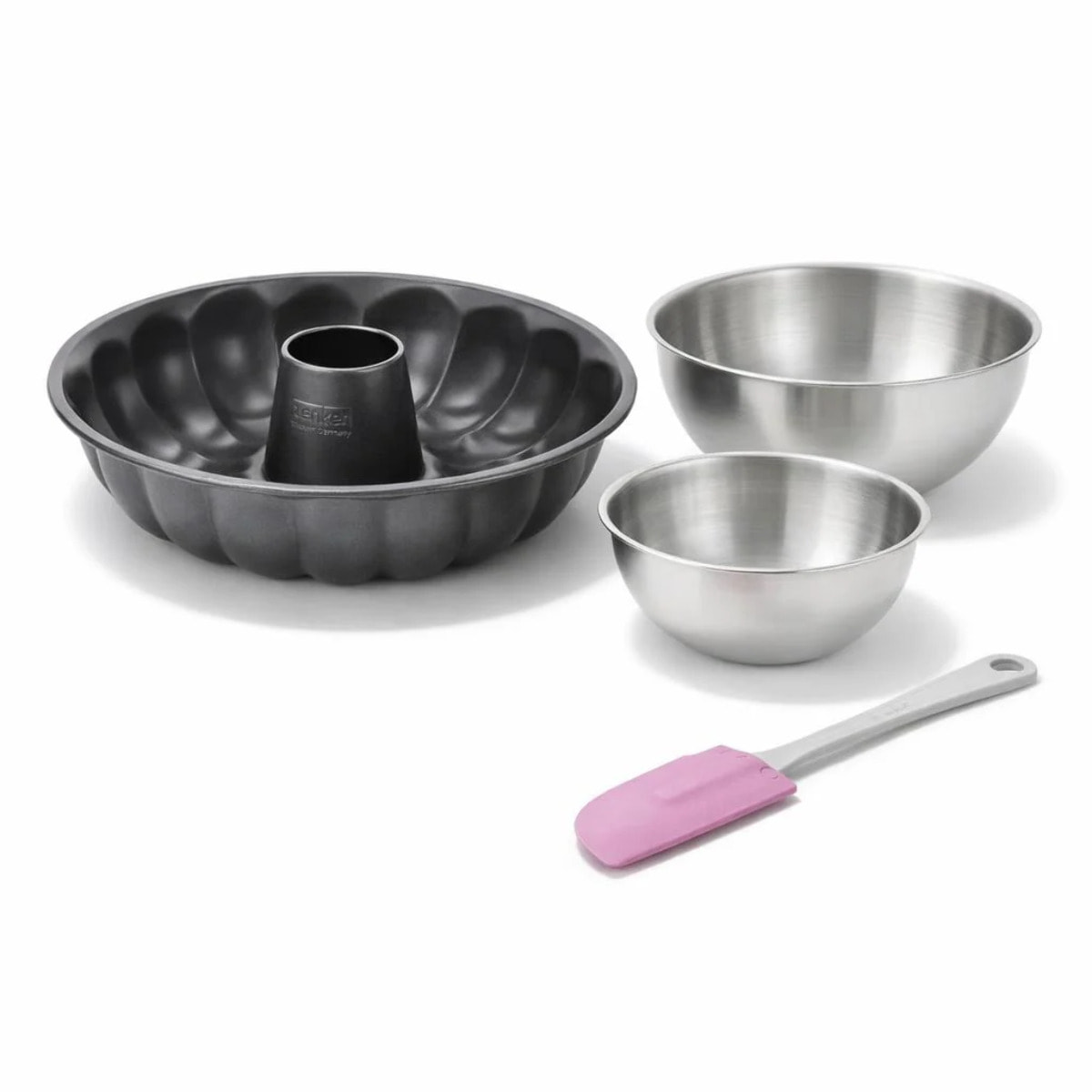 Set de 4 ustensiles de pâtisserie moule à gâteaux bol et spatule Black mettallic Black mettallic Zenker  Black mettallic
