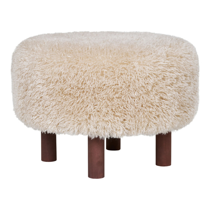 Pouf Inverness Faux Fur Marrone Chiaro — Ø50×36 cm, HN1260
