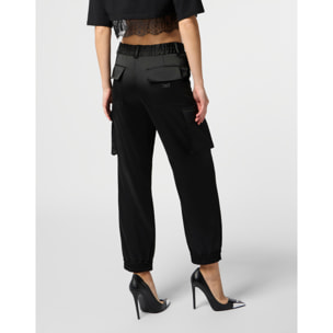 PHILIPP PLEIN Satin Cargo Fit Drawstring Trousers