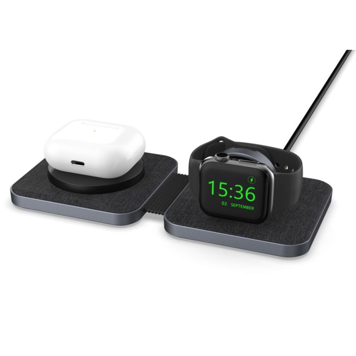 Chargeur ADEQWAT sans fil MagSafe 2 en 1 plat pliable 15W