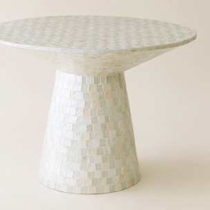 Table basse en coquille de capiz verte  ZINA