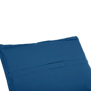 Coussin de transat "Korai" bleu indigo 190x60cm en polyester