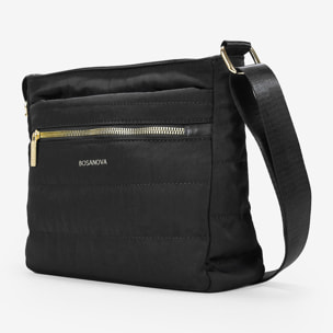 Bolso bandolera negro con cremallera