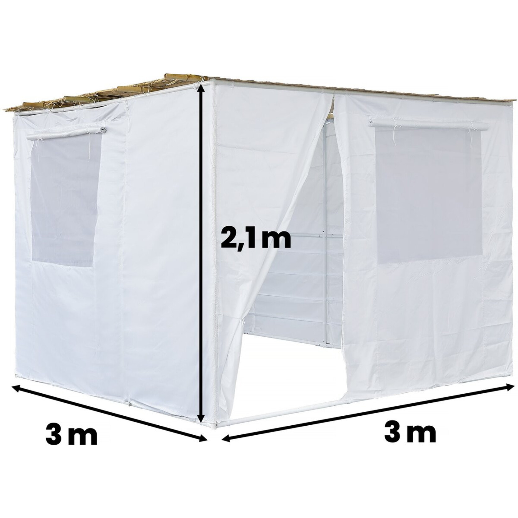 Souccah en Kit NINA ajustable 3 x 3 -3 Rouleaux de bambou et  tasseaux de bambou