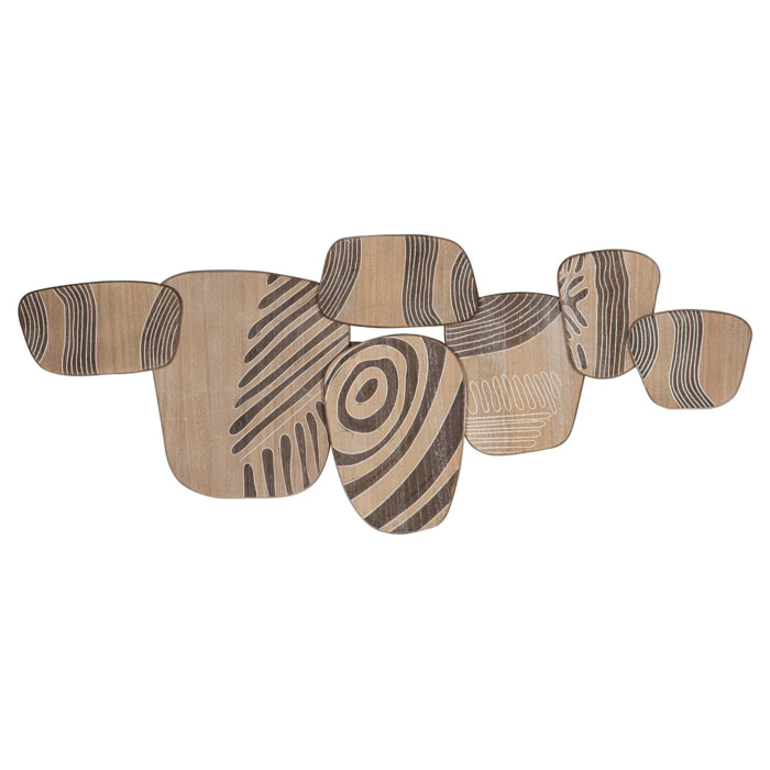 Adorno Pared Metal Beige Marrón 128x4x53 Cm