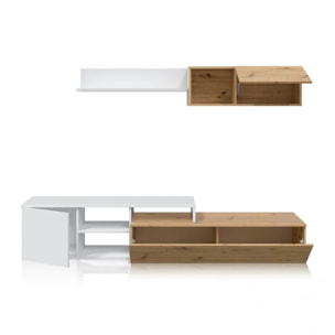 Salón Kate Blanco Artik (Blanco Mate) - Roble Nodi