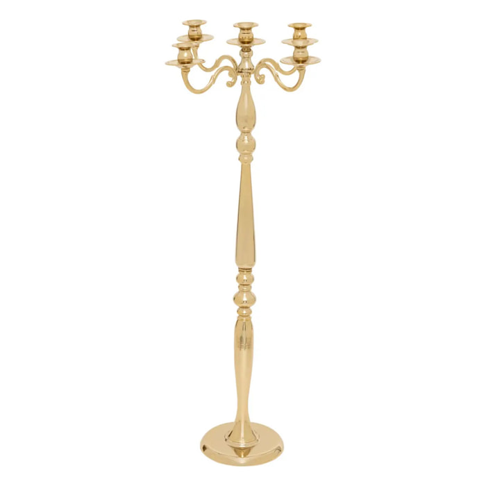 Chandelier 5 têtes H.100cm métal doré