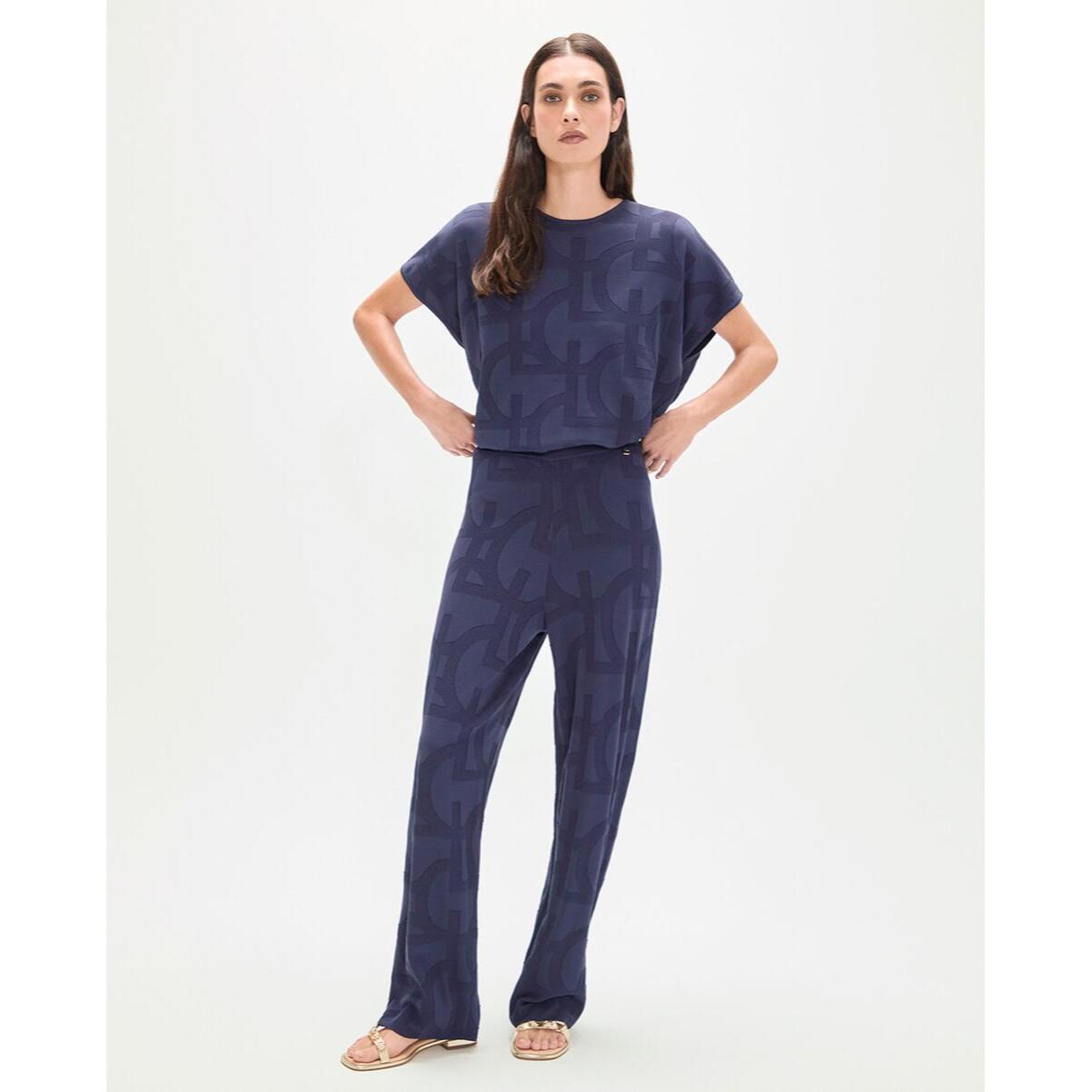 Pantaloni in tricot jacquard LC